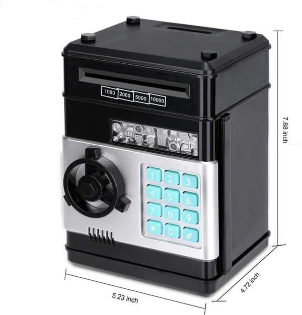 Electronic Coin Piggy Bank for Kids Ages 8-13 - Black