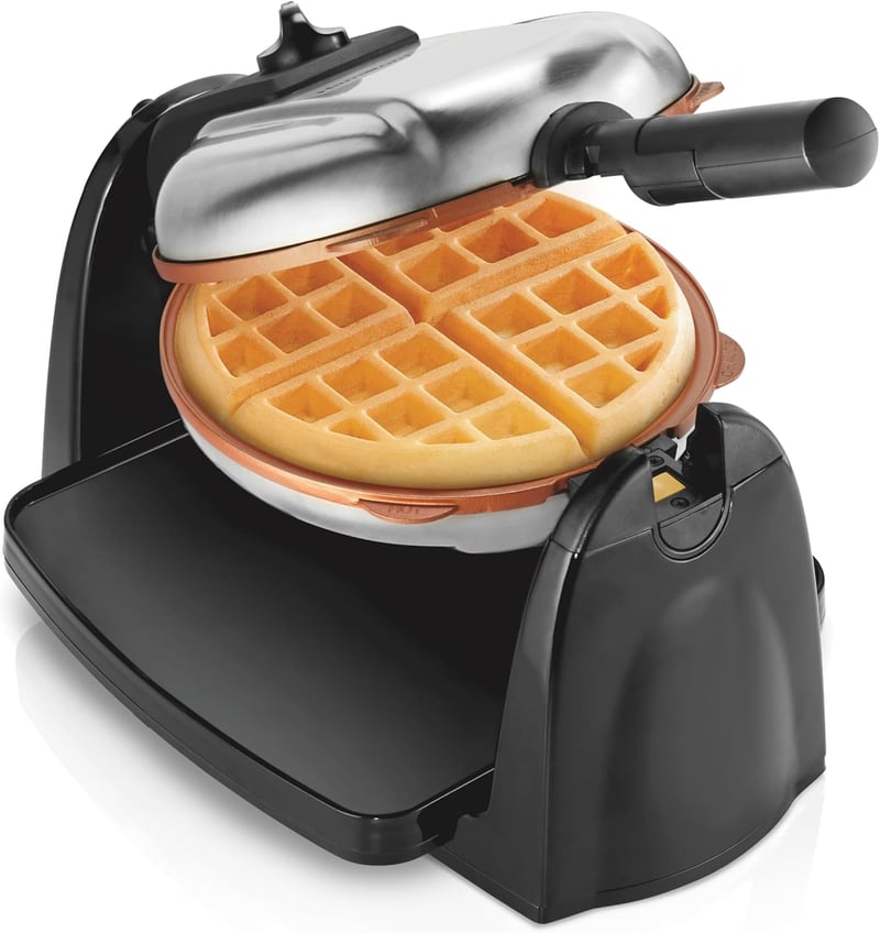 Belgian Waffle Maker with Nonstick Coated Plates, Black