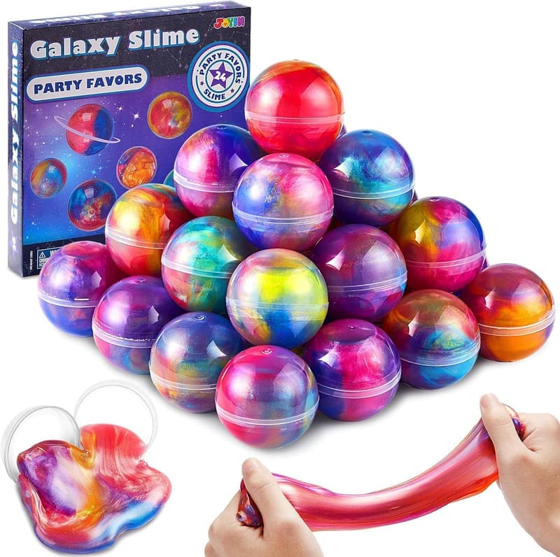 Galaxy Slime Balls - 24 Pack Mess-Free Party Favors