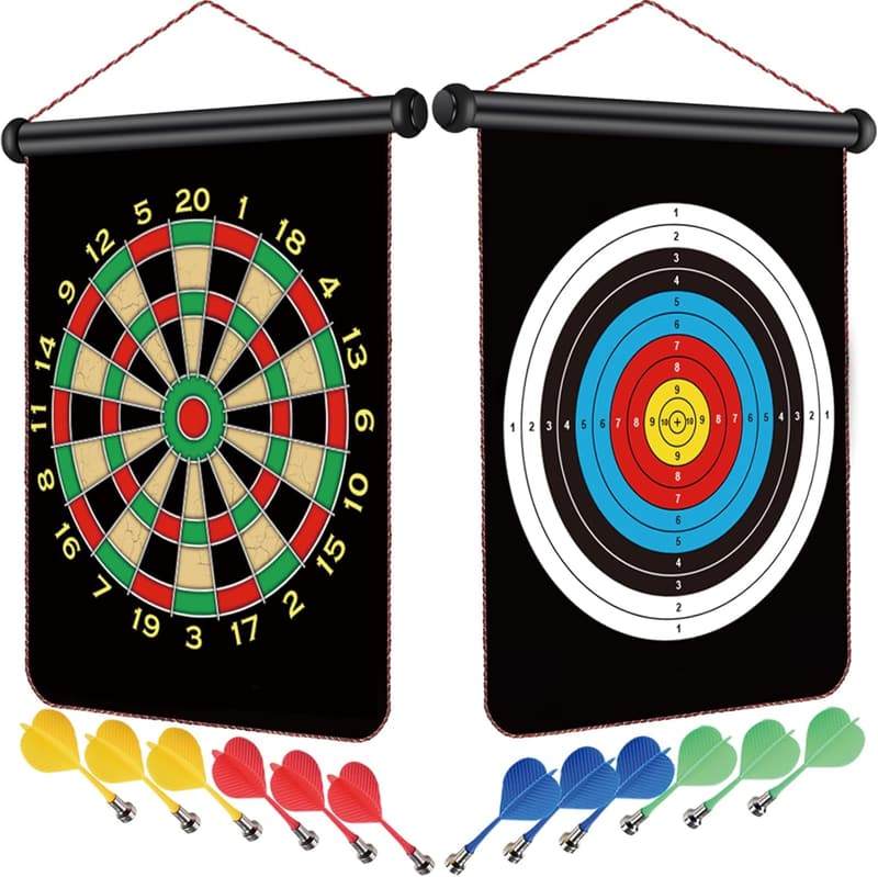 Magnetic Dart Board Set for Kids - Double-Sided Indoor Game