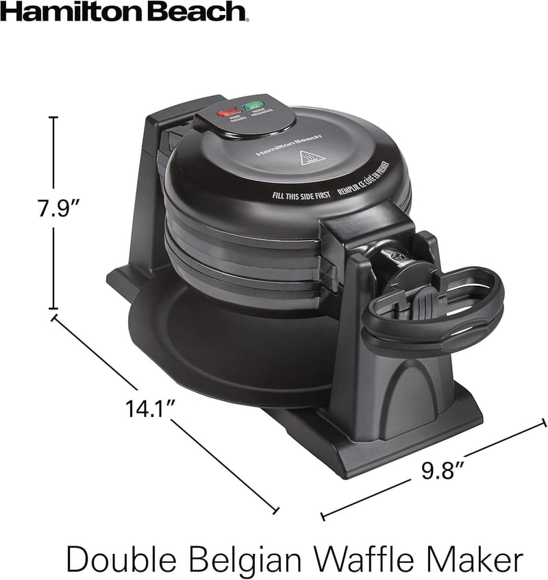 Hamilton Beach Belgian Waffle Maker - Removable Nonstick Plates