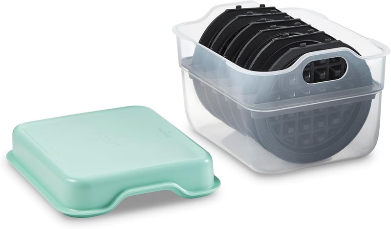 4-in-1 Mini Waffle Maker for Kids - Nonstick Plates & Storage Case
