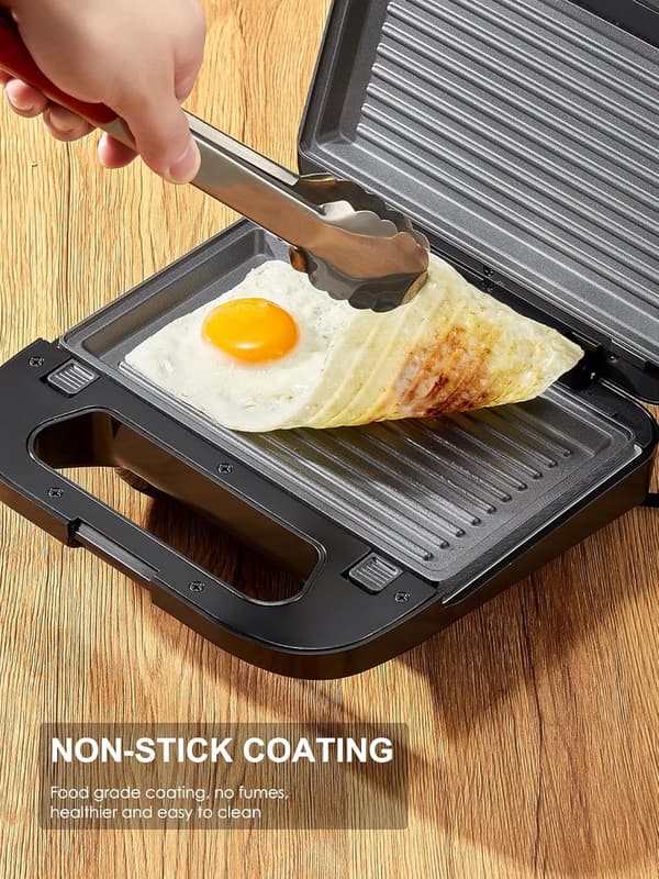 3-in-1 Waffle, Grill & Sandwich Maker with Non-Stick Plates