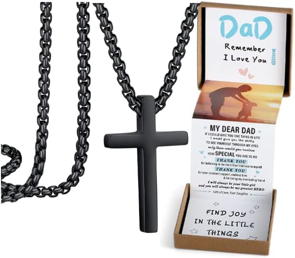 Graduation Cross Necklace Gift for Son/Dad with Gift Box