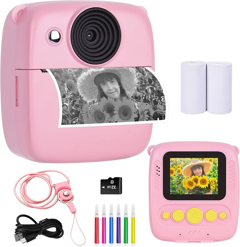 Portable Instant Print Camera for Kids - Perfect Birthday Gift