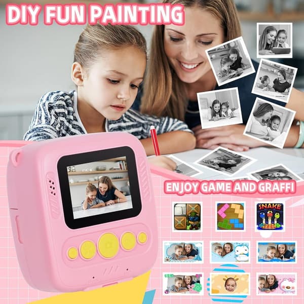Portable Instant Print Camera for Kids - Perfect Birthday Gift