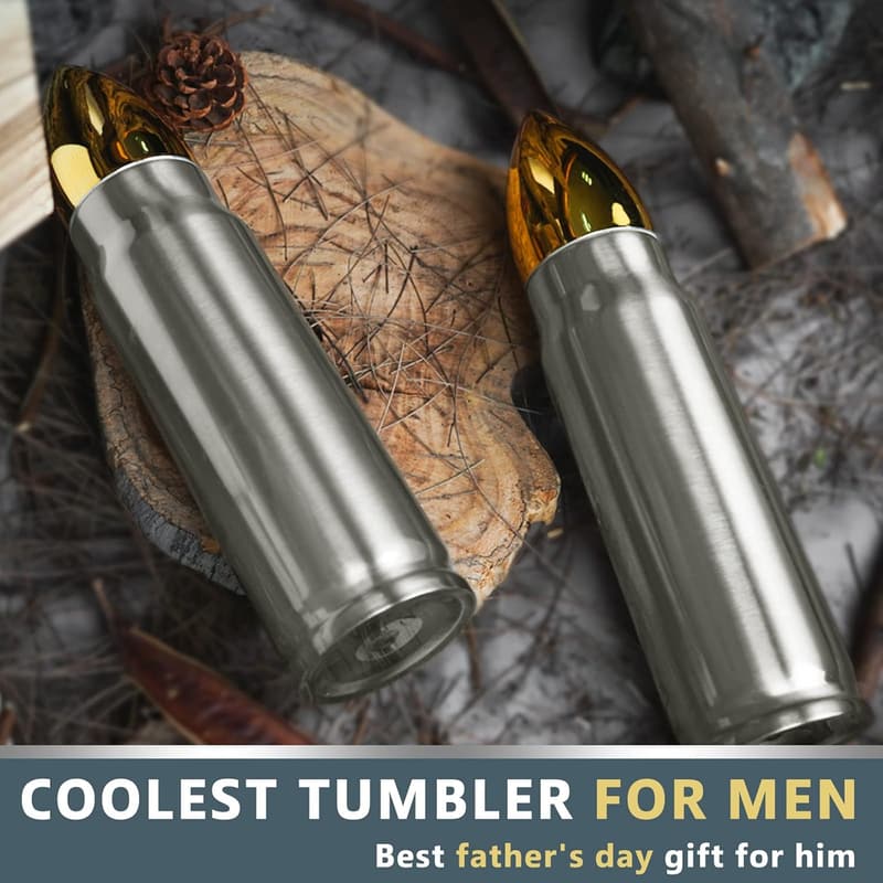 Funny 17 oz Silver Tumbler - Unique Christmas Gifts for Dad