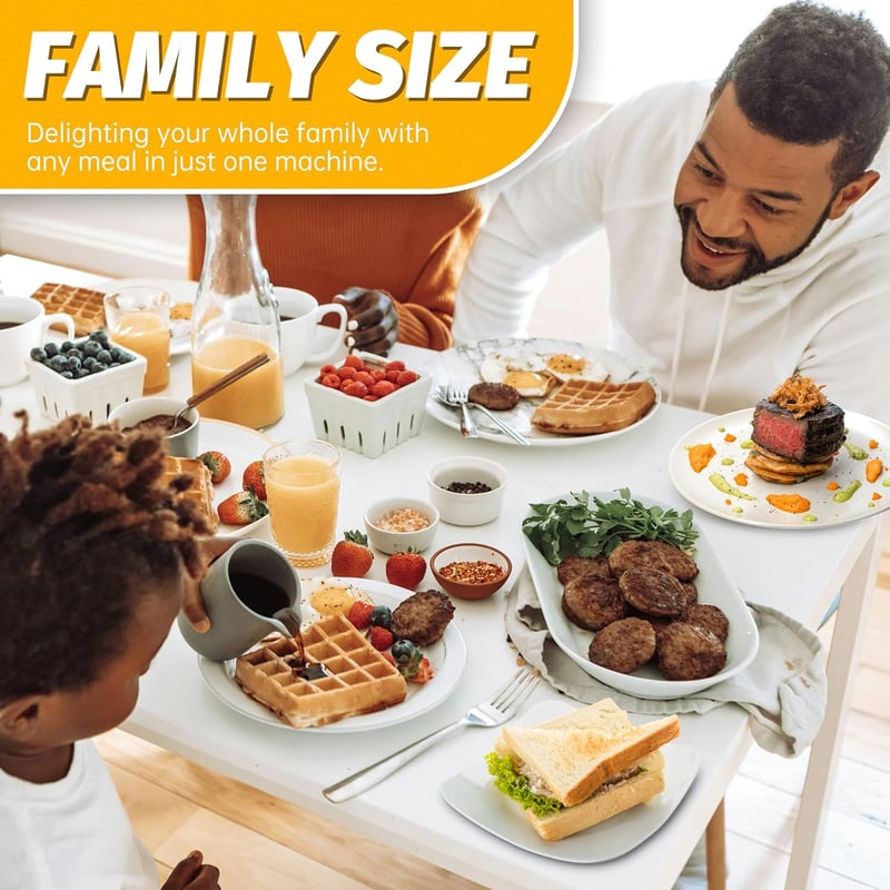 3-in-1 Belgian Waffle Maker with Removable Plates