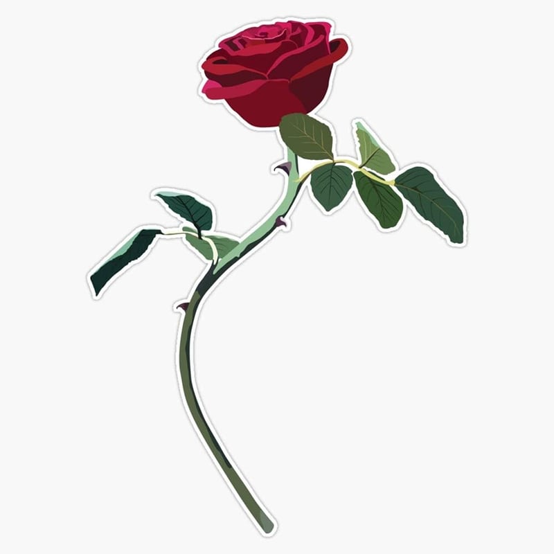 Beauty and the Beast Rose Vinyl Waterproof Sticker Decal