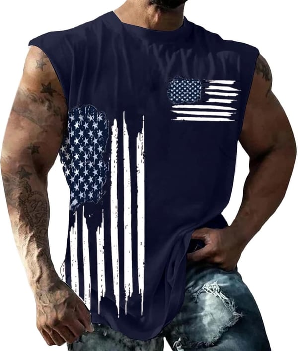 4th of July Men's Patriotic Tank Top - USA Sleeveless Tee