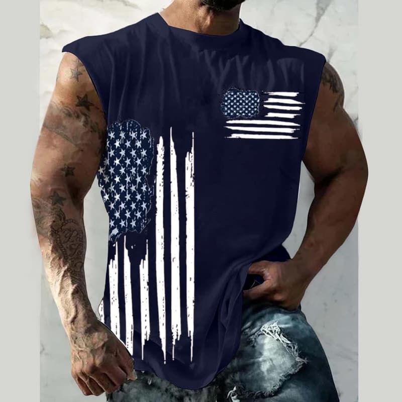 4th of July Men's Patriotic Tank Top - USA Sleeveless Tee