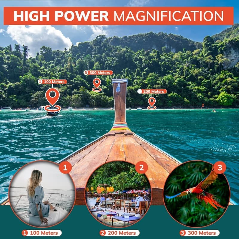 High-Definition Pocket Monocular Telescope with Strap and Cloth