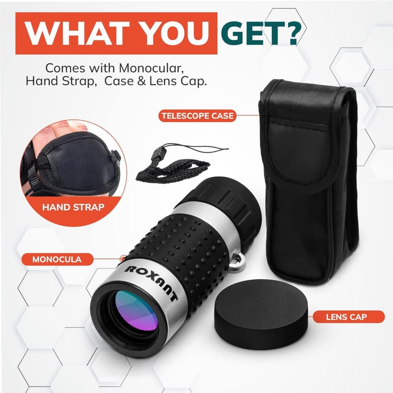 High-Definition Pocket Monocular Telescope with Strap and Cloth
