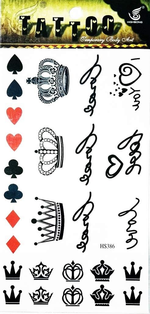 Waterproof Crown Queen Heart Tattoo Stickers for Women