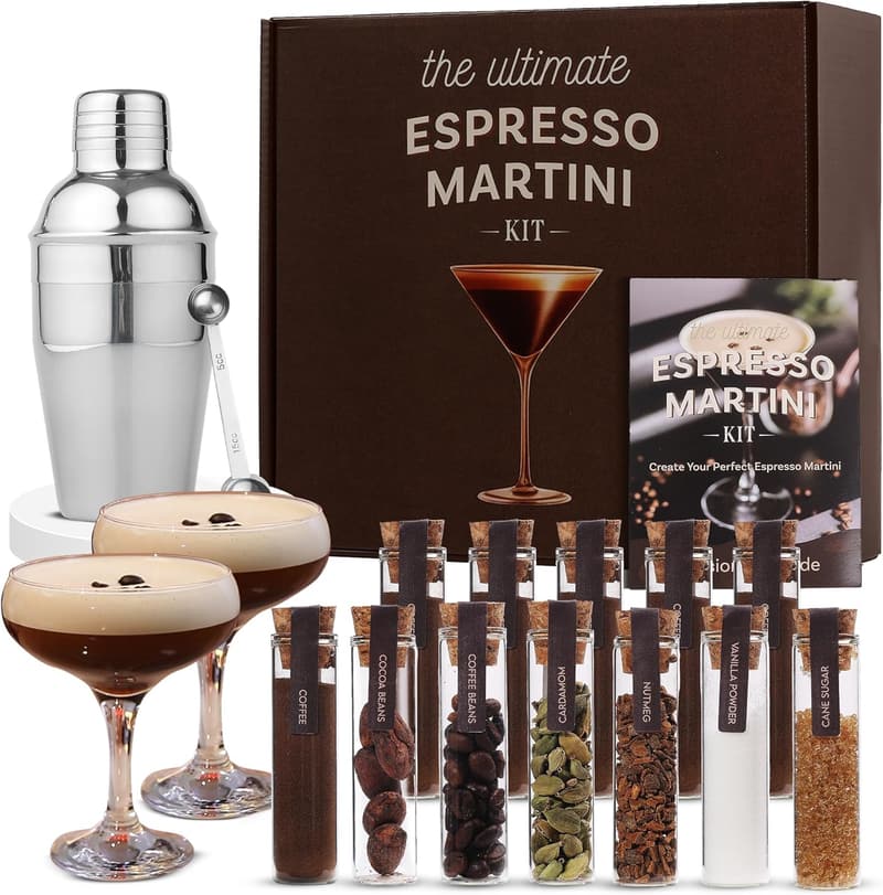 Birthday Espresso Martini Kit Gift Set with Elegant Accessories