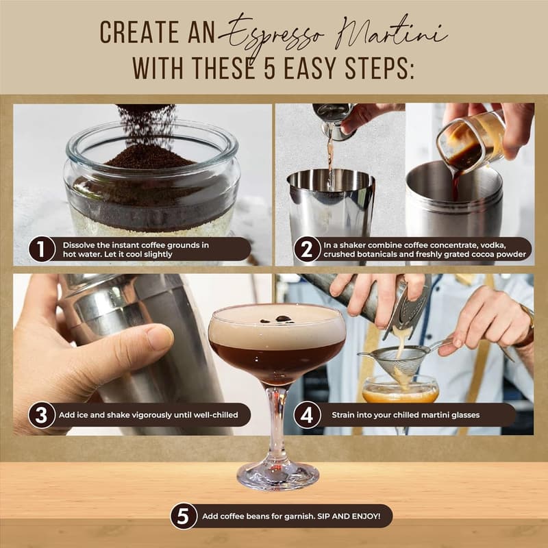 Birthday Espresso Martini Kit Gift Set with Elegant Accessories