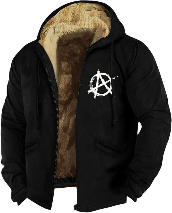 Men's Hooded Fleece Sherpa Jacket - Warm Winter Zip Coat