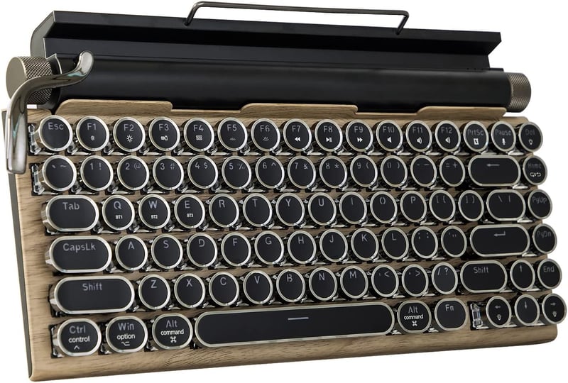 Retro Mechanical Keyboard - Bluetooth 5.0 with LED Backlight