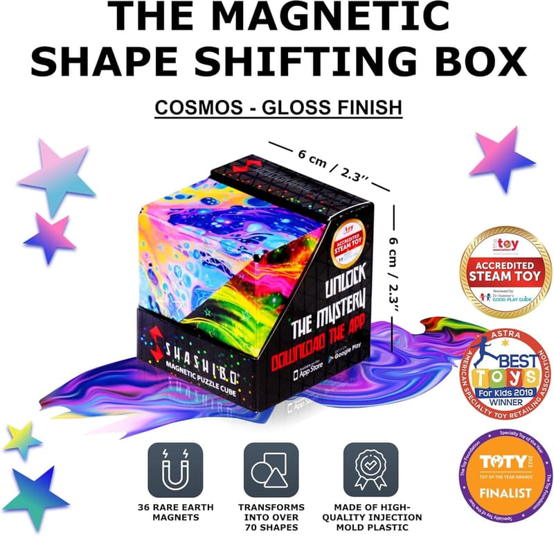 Holographic Shape-Shifting Fidget Cube - STEM Magnetic Toy