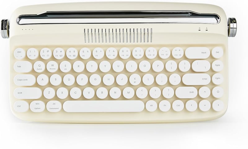 YUNZII Retro Wireless Typewriter Keyboard with Round Keycaps