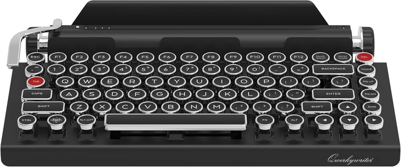 Retro Typewriter-Inspired Mechanical Keyboard with Stand