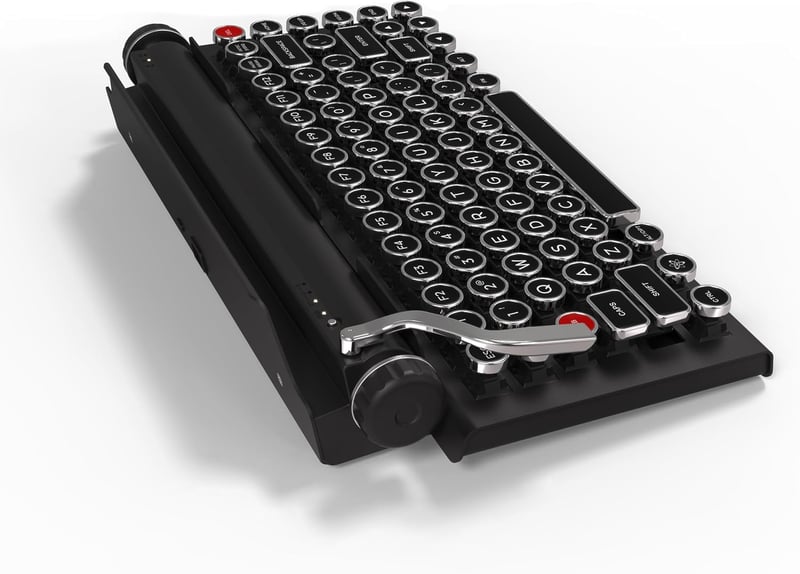 Retro Typewriter-Inspired Mechanical Keyboard with Stand