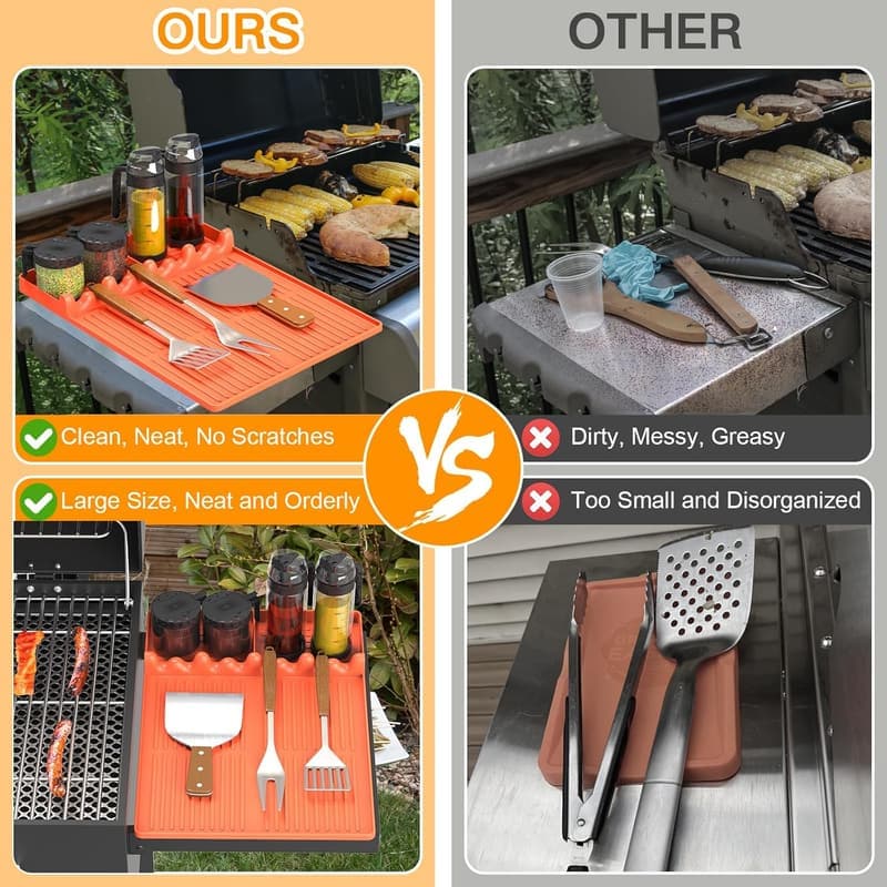 Silicone Griddle Mat with Drip Pad for Outdoor Grilling