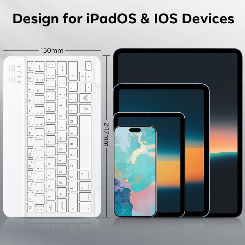 Wireless Rechargeable Bluetooth Keyboard for iPad