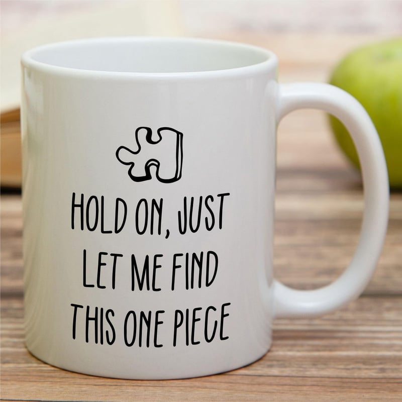 Jigsaw Puzzle Mug - Funny 11 Oz Ceramic Gift for Puzzle Lovers