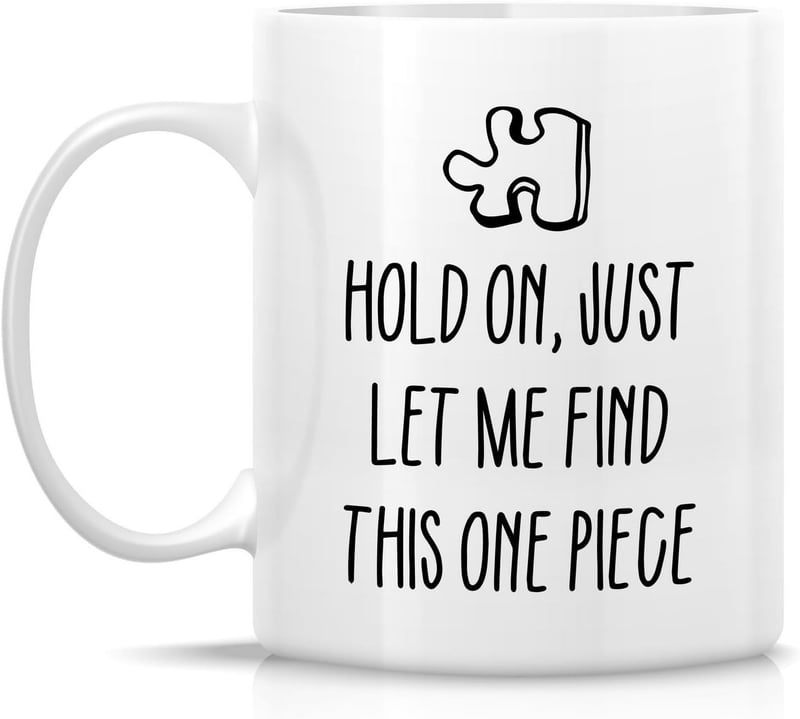 Jigsaw Puzzle Mug - Funny 11 Oz Ceramic Gift for Puzzle Lovers