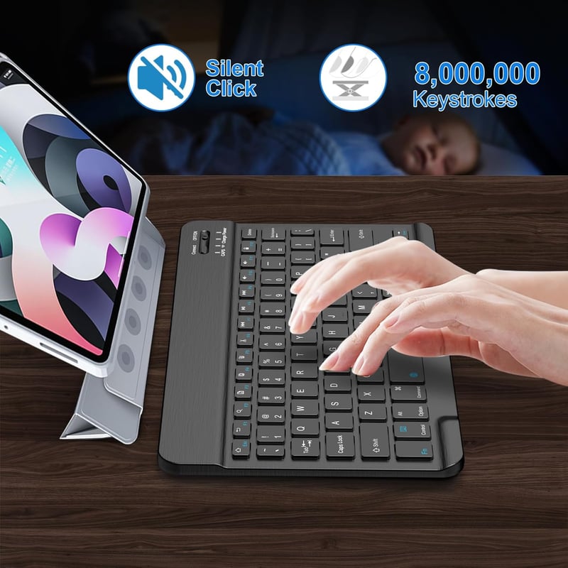 Slim Wireless Bluetooth Keyboard for iPad and Tablets
