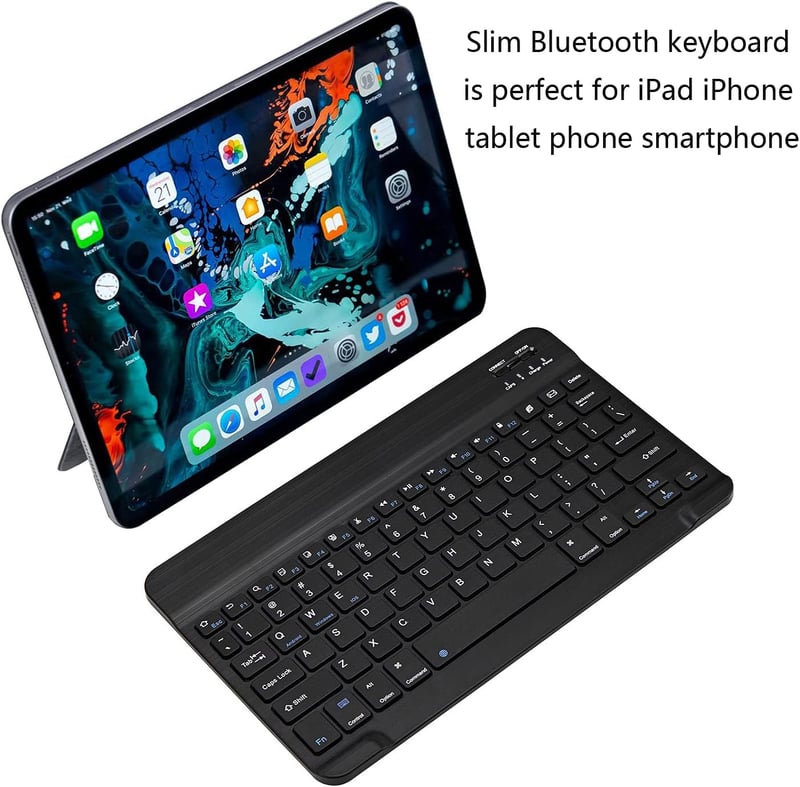 Portable Ultra-Slim Bluetooth Keyboard for iPad and Android Devices