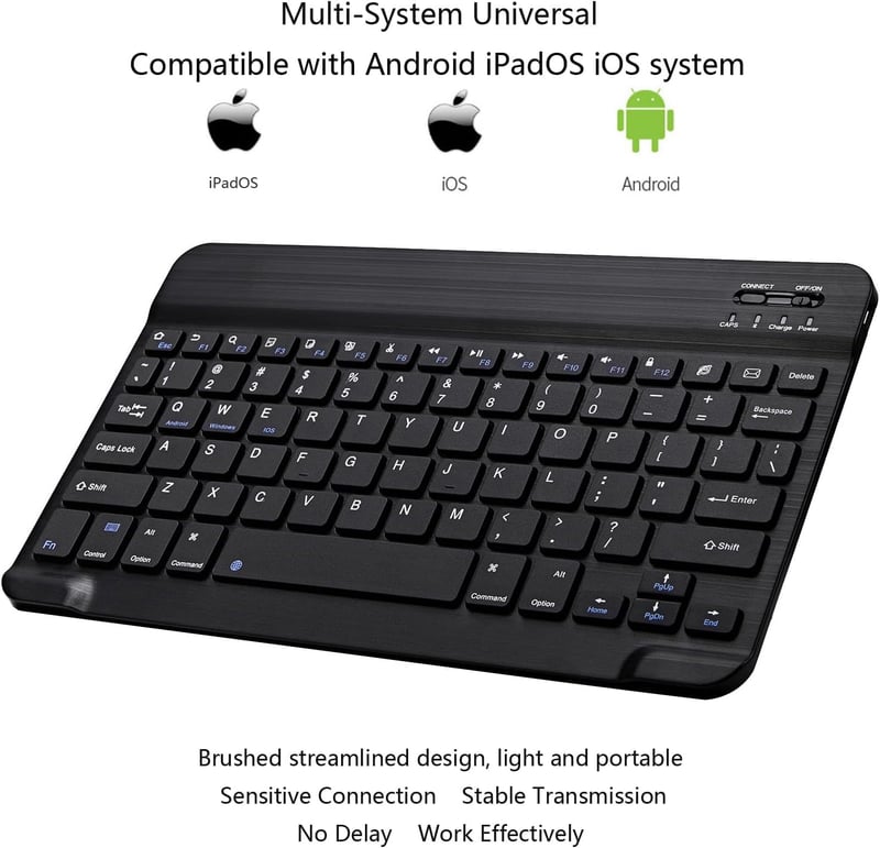 Portable Ultra-Slim Bluetooth Keyboard for iPad and Android Devices