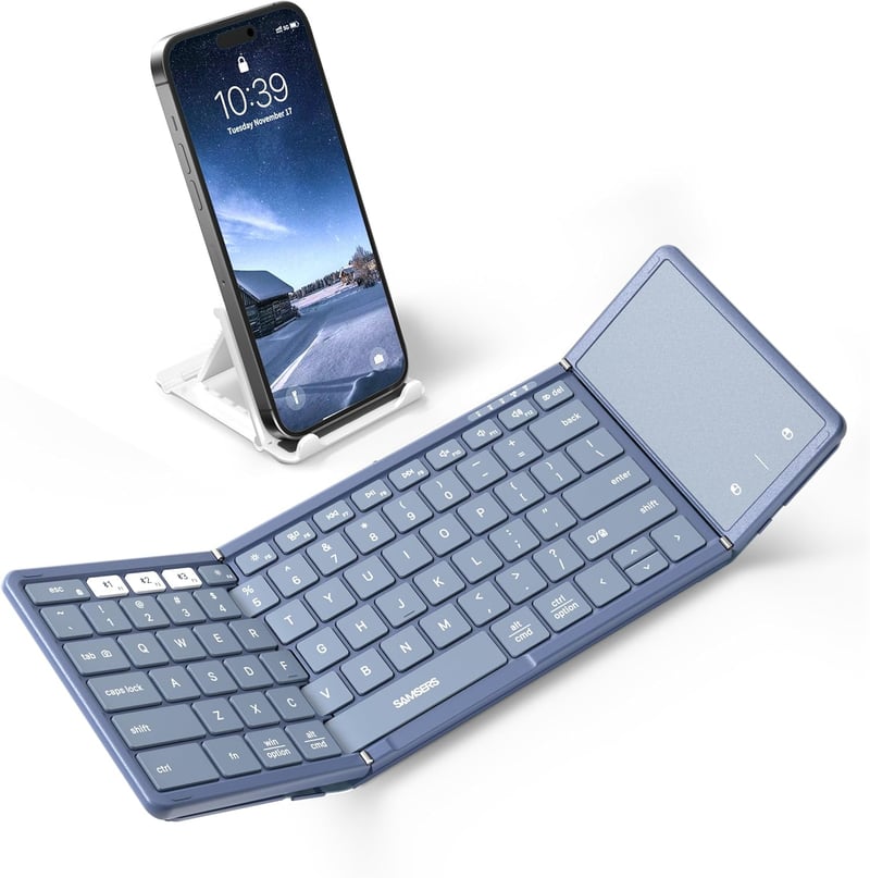 Portable Bluetooth Keyboard with Touchpad for iOS & Android