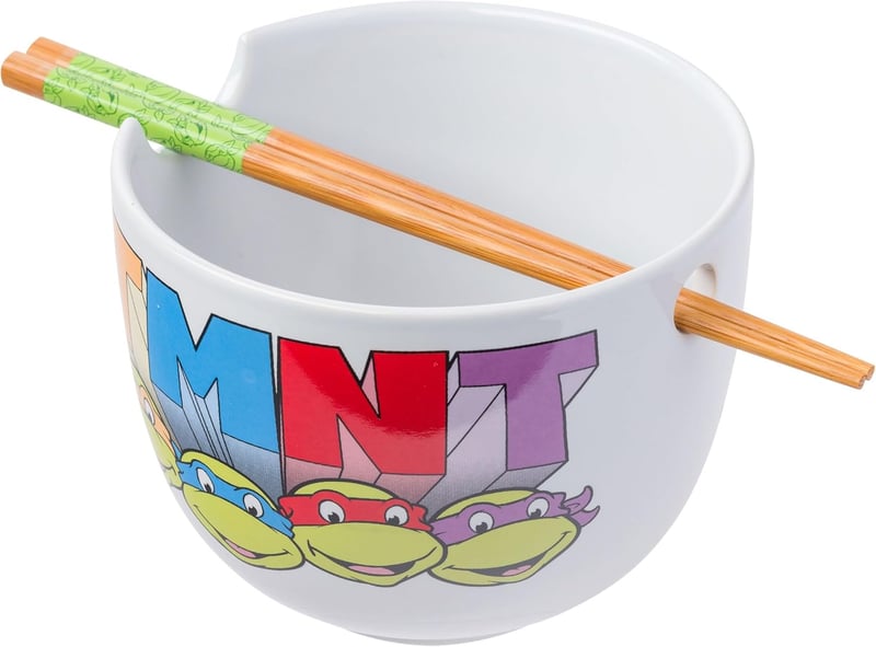 Teenage Mutant Ninja Turtles Ceramic Ramen Bowl with Chopsticks