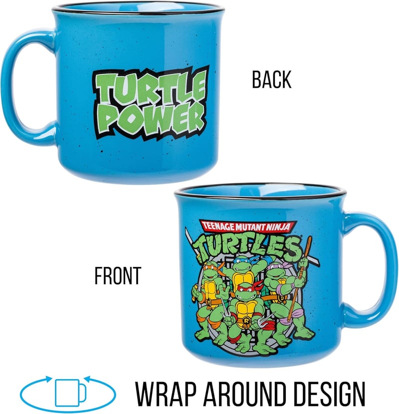 TMNT Turtle Power Ceramic Camper Mug - 20 oz
