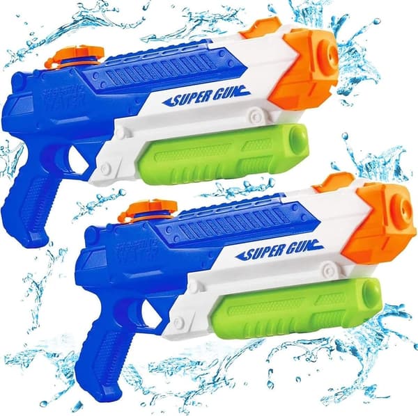 Summer Water Guns - 2 Pack Outdoor Squirt Toys for Kids 3+