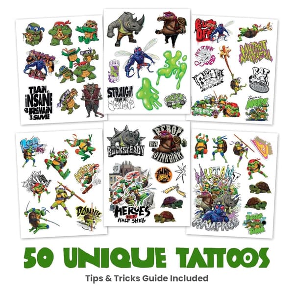 Teenage Mutant Ninja Turtles Temporary Tattoos for Kids - 50 Pack