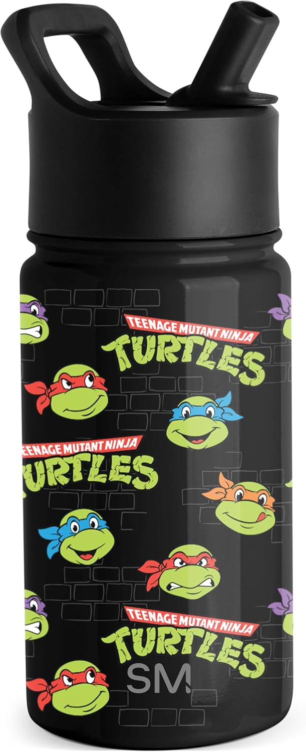 TMNT Insulated 14oz Water Bottle for Kids with Straw Lid