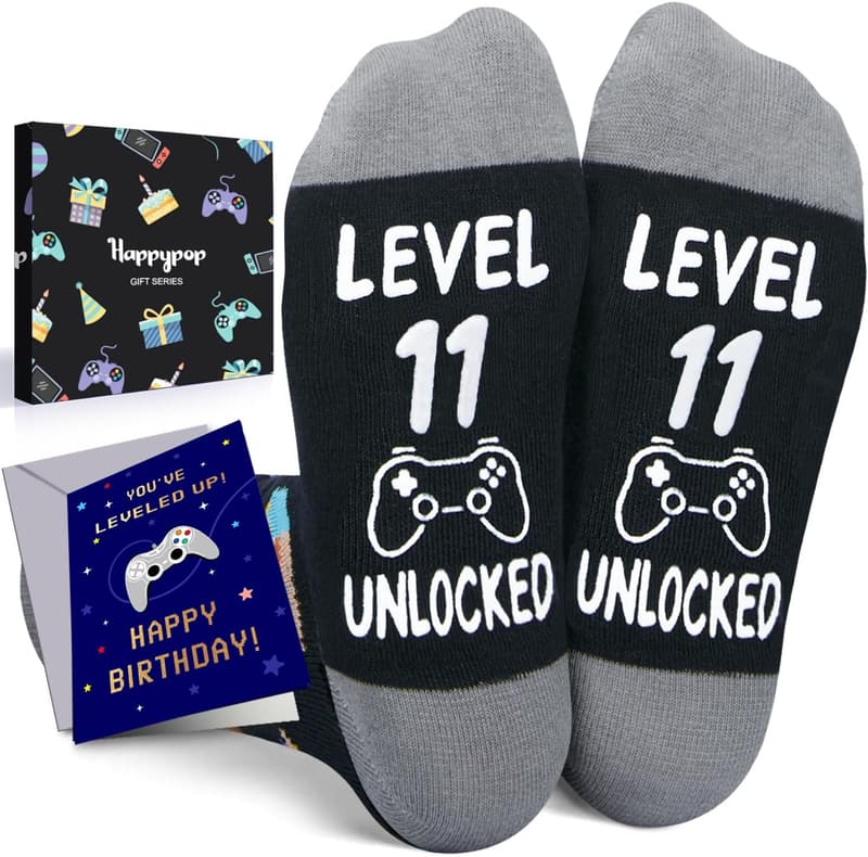 Birthday Socks for Kids 8-12 Years with Greeting Card