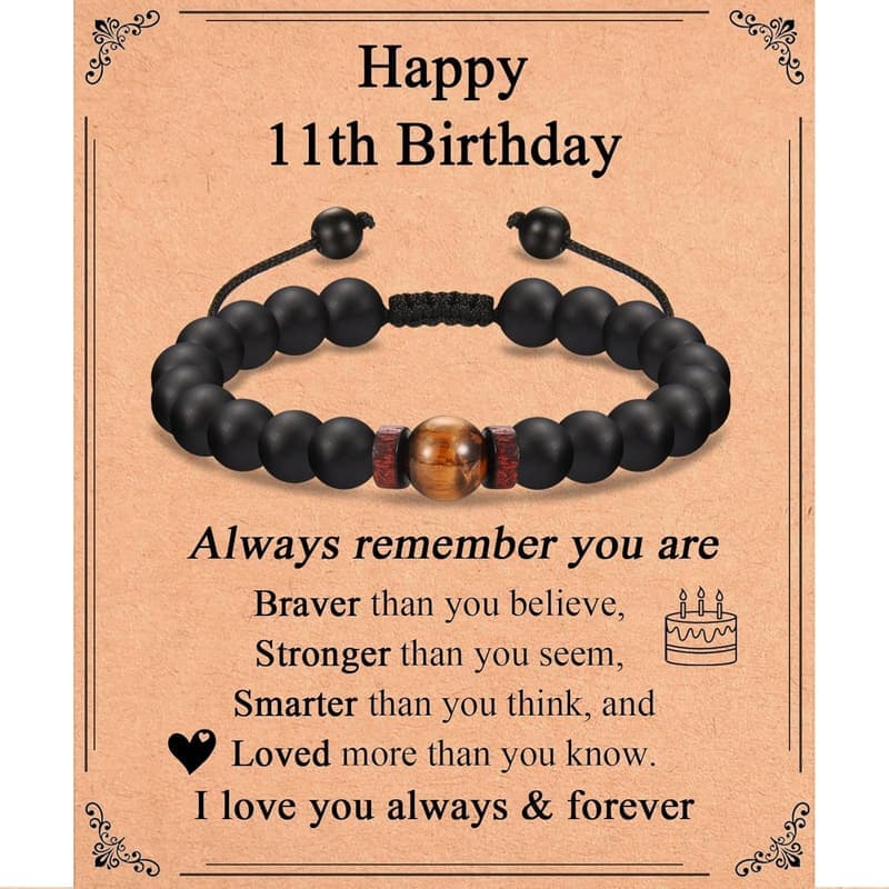Birthday Beaded Bracelet Gift for Boys (Ages 10-21)