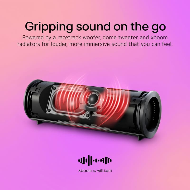 Portable Bluetooth Speaker by LG xboom, IP67 Water Resistant, 19 Hours Playback