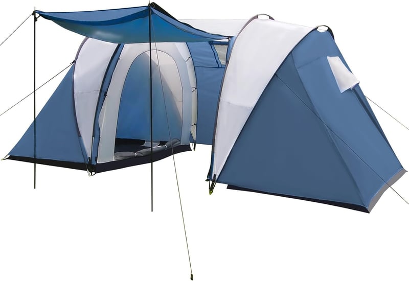 Weatherproof 2-4 Person Family Camping Tent with Porch
