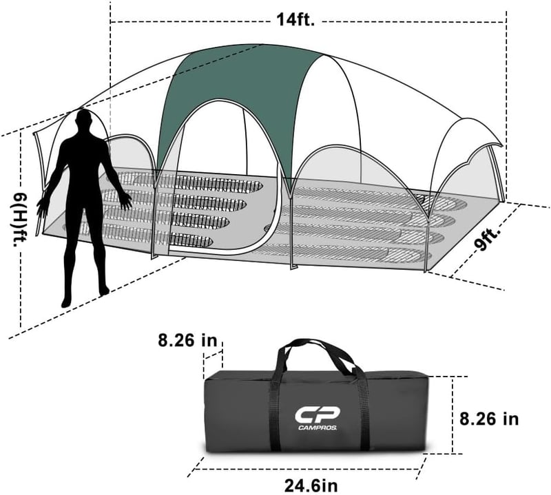 Camping Tent for 8 People - Weather-Resistant Family Tent