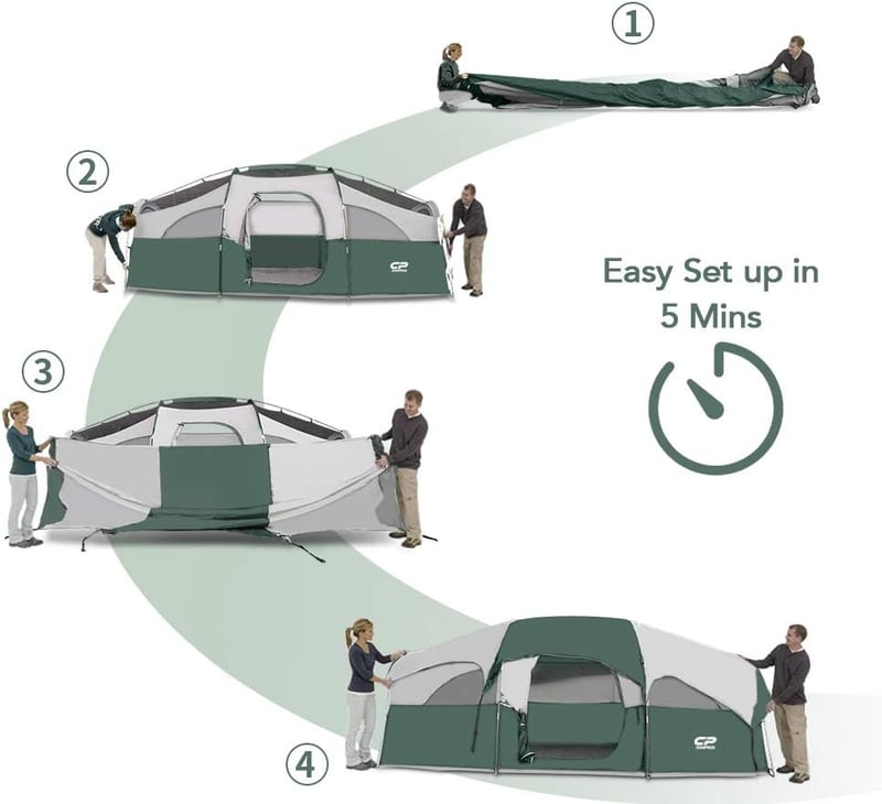 Camping Tent for 8 People - Weather-Resistant Family Tent