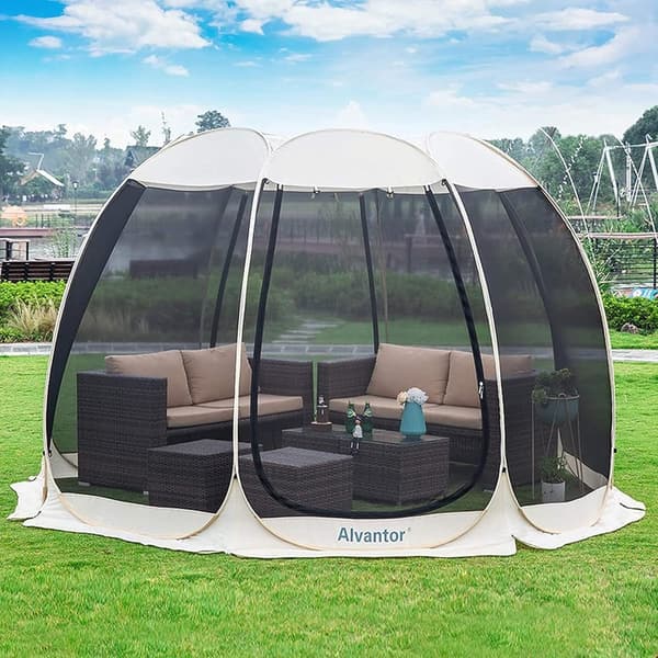 6-10 Person Instant Pop-Up Gazebo with Mosquito Netting