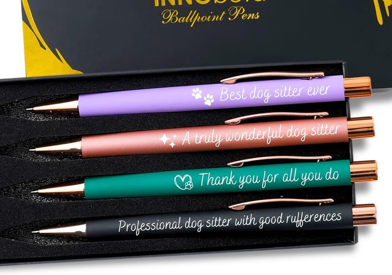 Dog Sitter Thank You Gifts - Set of 4 Ballpoint Pens