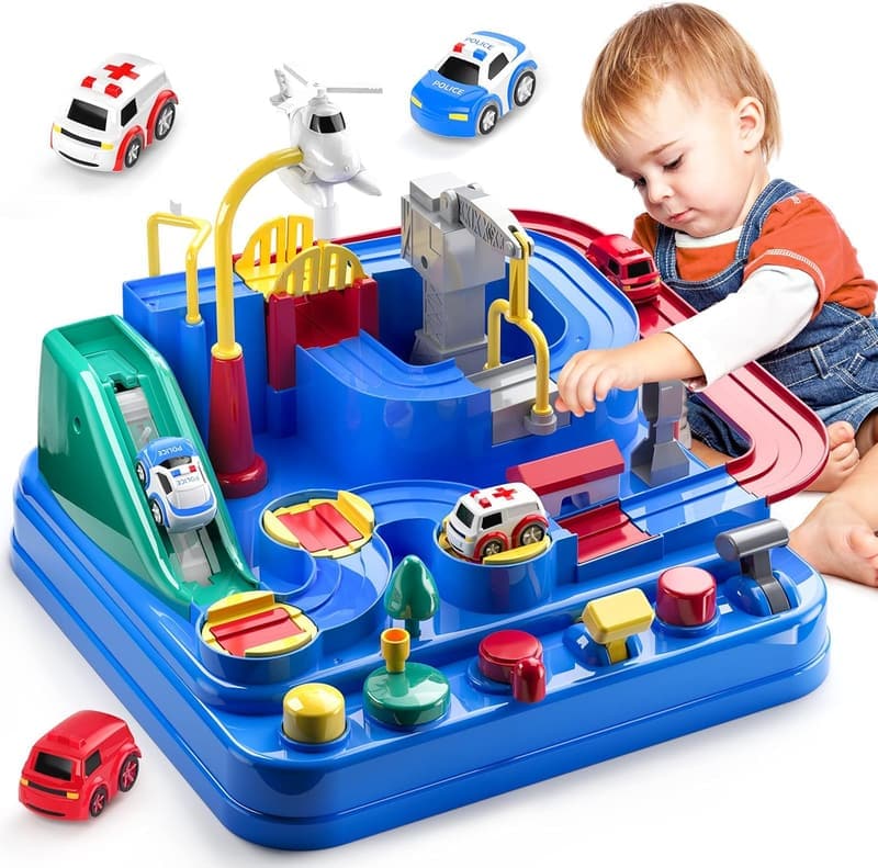 City Adventures Race Track Car Set for Kids Age 3-6