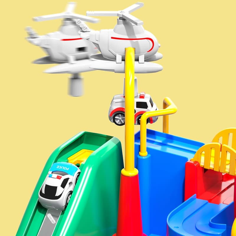 City Adventures Race Track Car Set for Kids Age 3-6