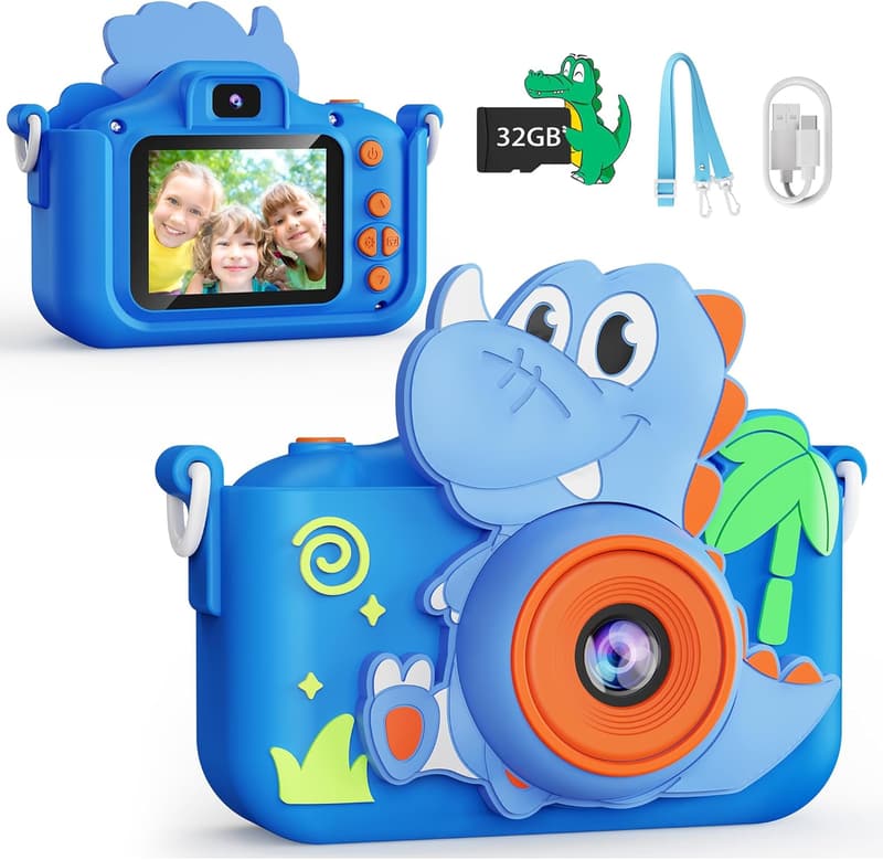 Dinosaur Birthday Gift: Kids 1080P Digital Camera Toy